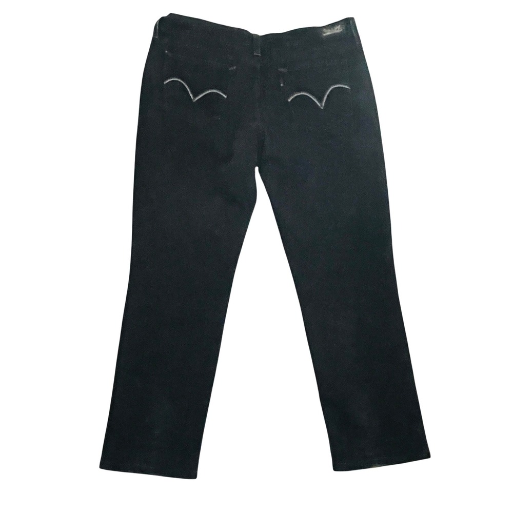 Levi's 505 Straight Leg Jeans Black Dark Wash Denim Mid Rise Size 16W